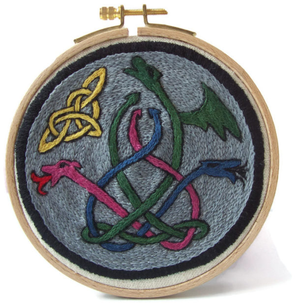 three dragons embroidery