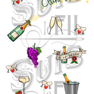 champagne stickers
