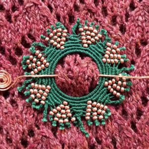 Green and copper hair pin