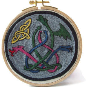three dragons embroidery